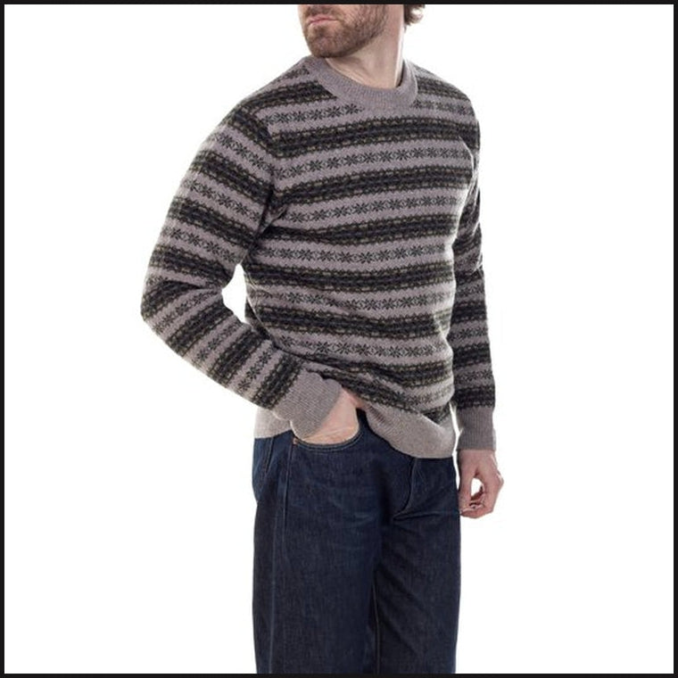 Lightweight Wool Fairisle Crew Neck-Sweater-That Guy's Secret