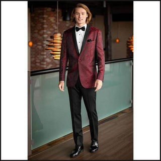 Mark of Distinction Apple Red Paisley Aries Tuxedo 122 - That Guy's Secret