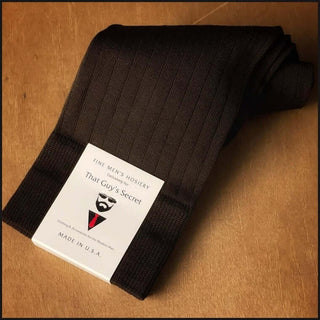 Mercerized Cotton Ribbed Linked Toe Dress Socks - That Guy's Secret