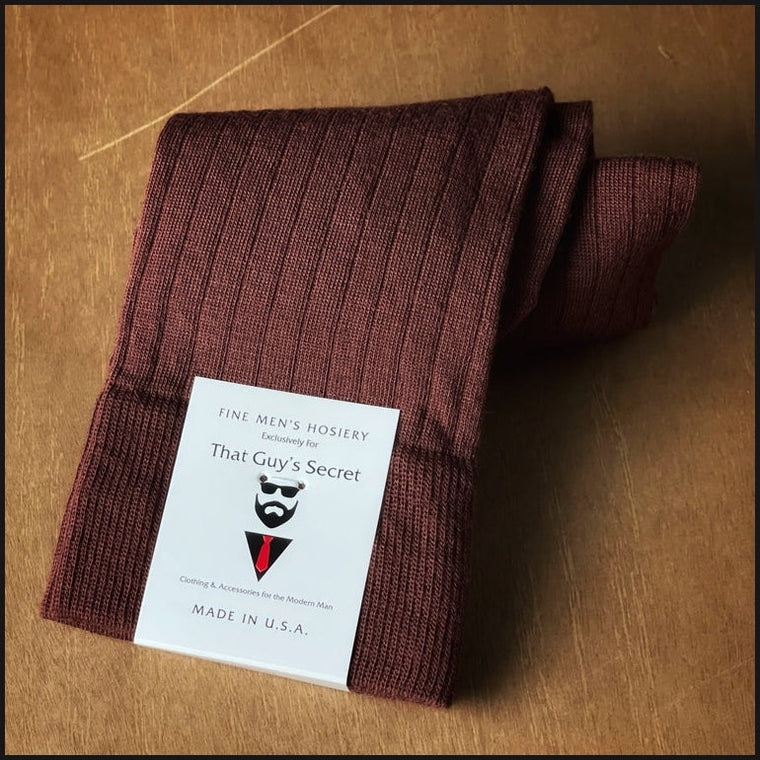 Merino Wool Ribbed Linked Toe Dress Socks-Socks-That Guy's Secret