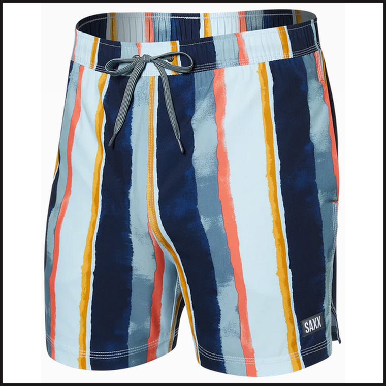 Oh Buoy Trunk Swim Shorts 5" / H20 Stripe- Blue-Swimwear-That Guy's Secret