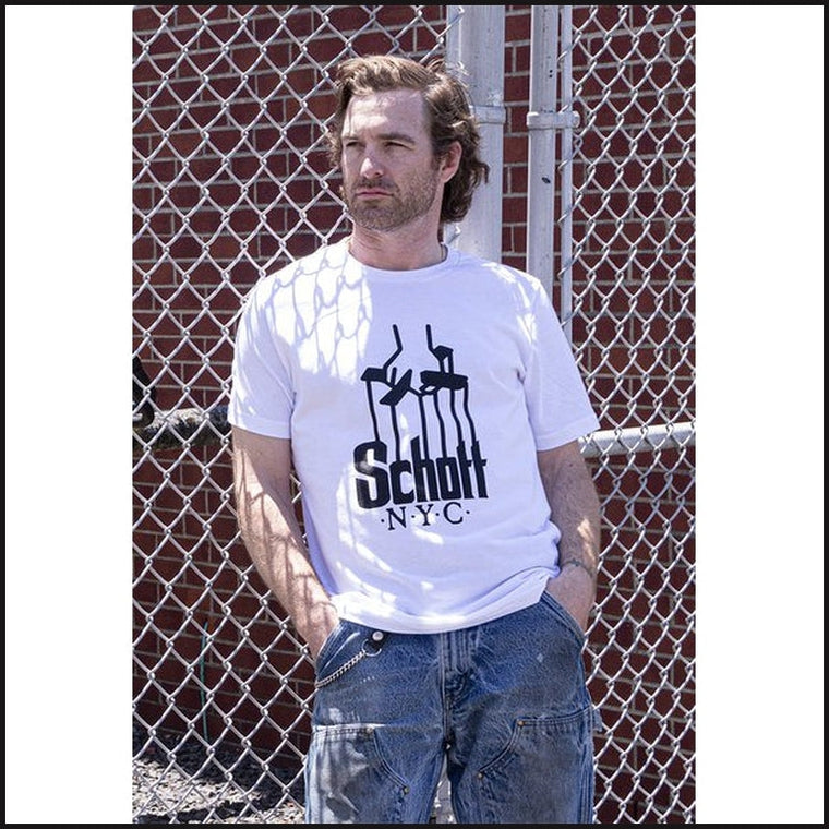 Schott Cotton Tribute T-shirt-Crew Neck T-Shirt-That Guy's Secret
