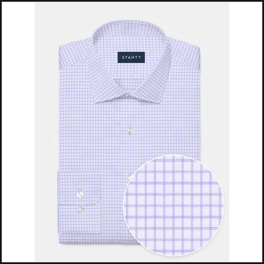 Stantt Wrinkle-Resistant Lavender Grid Check 289-Button Down Shirt-That Guy's Secret