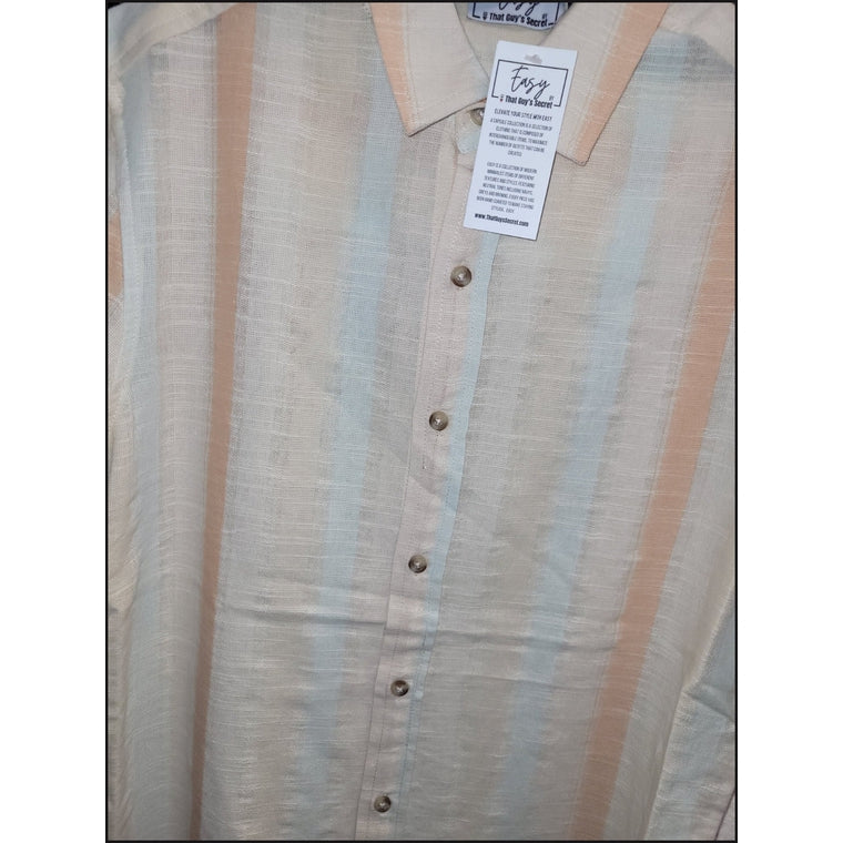 Wide Stripe Short Sleeve Sport Shirt-Short Sleeve Button Down-That Guy's Secret